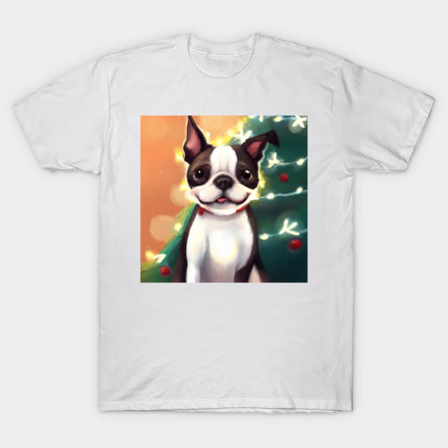 Cute Boston Terrier Drawing T-Shirt by Play Zoo